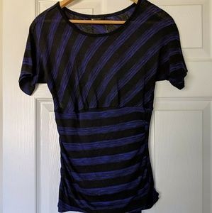 Black and purple striped top